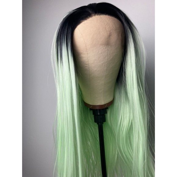 Black Rooted Green Wigs Lace Wig - Picture 9 of 10